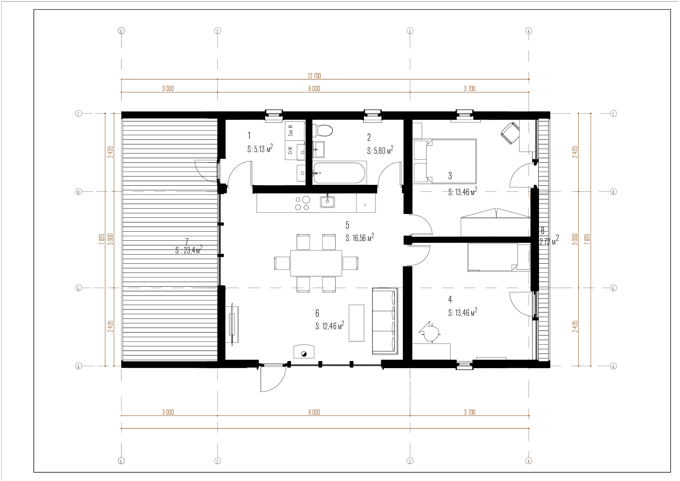 Схема модульного дома